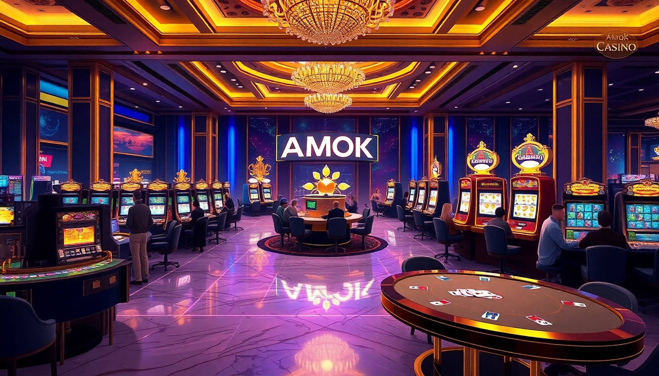 Experience the luxury and excitement of Amok Casino's vibrant gaming floor.