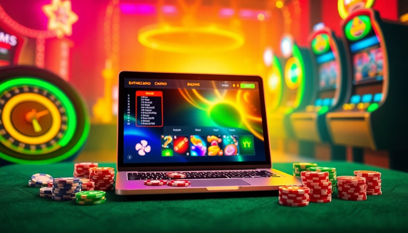 Experience the excitement of the Best Casino Online with vibrant visuals of gaming and casino action.
